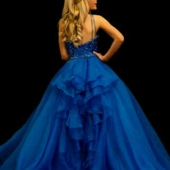 In Stock Sugar Kayne C143 Size 6 Hot Pink Girls Pageant Dress Ballgown Ruffle Organza Train Ballgown Dresses