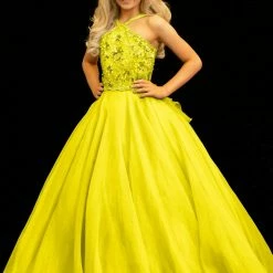 In Stock Sugar Kayne C143 Size 6 Hot Pink Girls Pageant Dress Ballgown Ruffle Organza Train Ballgown Dresses