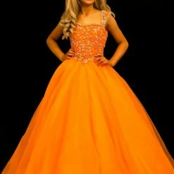 In Stock Sugar Kayne C146 Size 2 Girls Pageant Dress Embellished Organza White Ballgown