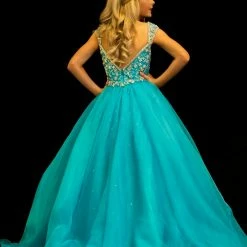 In Stock Sugar Kayne C146 Size 2 Girls Pageant Dress Embellished Organza White Ballgown