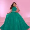 In Stock Sugar Kayne C114 Size 2 JADE Girls Pageant Dress Ballgown Gown High Neck Organza Train Ballgown Dresses