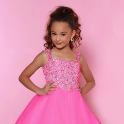 In Stock Sugar Kayne C146 Size 10 Barbie Pink Girls Pageant Dress Embellished Organza Ballgown Ballgown Dresses