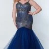 Sydney's Closet SC7322 Mermaid Prom Dress Plus Size Formal V Neck Gown Mermaid Dresses