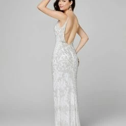 Primavera Couture 3433 Long V Neckline Sequin Prom Dress Embellished Straight Skirt 99 Primavera Couture 3433 Long V Neckline Sequin Prom Dress Embellished Straight Skirt