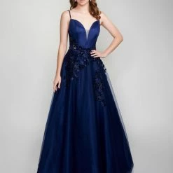 Nina Canacci 2303 Long Ballgown Sheer Prom Pageant Gown