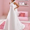 White One Bridal TAYLOR Pronovias Wedding Dress Mikado A Line High Neck Gown