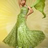 In Stock Tony Bowls 11253 Size 8 Long Sequin One Shoulder Pageant Dress Cape Formal Dress