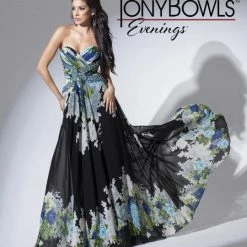 In Stock Tony Bowls TBE11548 Prom Dress Print Size 6 Pageant Evening Gown Chiffon CLEARANCE