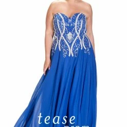 In Stock Corset Dresses Tease Prom By Sydneys Closet TE1703 Size 32 Blue Prom Dress Pageant Gown