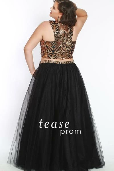 Tease Prom By Sydney's Closet TE1833 Gold/Black Size 14 In Stock Two Piece Prom Dress Ballgown 4 Tease Prom By Sydney's Closet TE1833 Gold/Black Size 14 In Stock Two Piece Prom Dress Ballgown