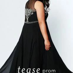 In Stock Tease Prom By Sydney's Closet 1931 Black Silver Size 26 Prom Dress Pageant Gown