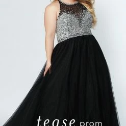 In Stock Tease Prom Sydney's Closet 1938 Black Size 14 Prom Dress Pageant Gown Tulle