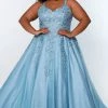 Tease Prom TE2202 Sydneys Closet Lace A Line Formal Dress Plus Size Ballgown Ballgown Dresses