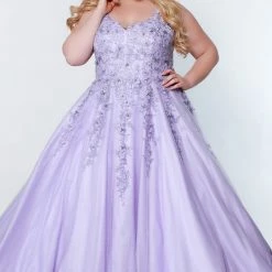In Stock Tease Prom TE2202 Size 14 Sydneys Closet Lace A Line Formal Dress Plus Size Ballgown