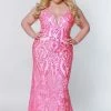 Sydney Tease Prom TE2205 Long Fitted Sequin Plus Size Prom Dress Formal Gown Corset