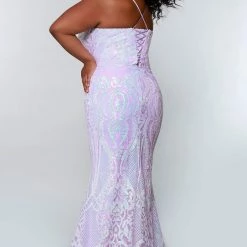 Sydney Tease Prom TE2205 Long Fitted Sequin Plus Size Prom Dress Formal Gown Corset