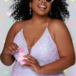 Sydney Tease Prom TE2205 Long Fitted Sequin Plus Size Prom Dress Formal Gown Corset