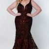 In Stock Mermaid Dresses Sydneys Closet TE2220 Size 14 Long Fitted Plus Size Sequin Prom Dress Pageant Gown Formal