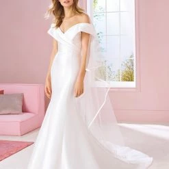 White One Bridal Mermaid Dresses White One TINA Bridal Pronovias Wedding Dress Mikado Mermaid Off Shoulder Sleeve