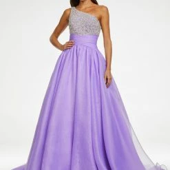 Ashleylauren Ashley Lauren 11127 One Shoulder Organza Ball Gown Pageant Dress