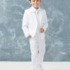 Glass Slipper Formals Boy's 5 Piece SLIM FIT Tuxedo Set - White 4020 Two Piece Dresses 1 Glass Slipper Formals Boy's 5 Piece SLIM FIT Tuxedo Set - White 4020 Two Piece Dresses