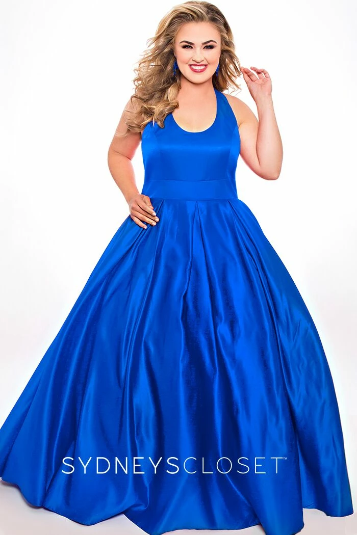 Discontinued Sydneys Closet SC 7293 Scoop Neckline Open Back A Line Prom Dress Satin Long Formal Long Sleeve Dresses 3 Discontinued Sydneys Closet SC 7293 Scoop Neckline Open Back A Line Prom Dress Satin Long Formal Long Sleeve Dresses