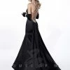 In Stock Tiffany 46807 Prom Dress Black Size 8 Pageant Gown Long Crystal Strap Satin