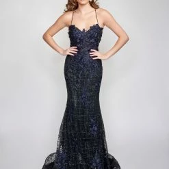 In Stock Nina Canacci 5209 Size 6, 8, 10 Long Glitter Lace Formal Prom Dress Pageant Gown Backless Corset