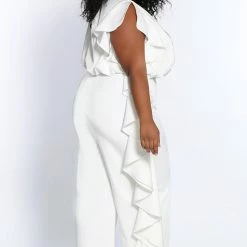 Sydney's Closet CE2014 Plus Sized Jumpsuit One Shoulder Ruffle Pants Suit CE 2014 Jumpsuits & Rompers 30 Sydney's Closet CE2014 Plus Sized Jumpsuit One Shoulder Ruffle Pants Suit CE 2014 Jumpsuits & Rompers
