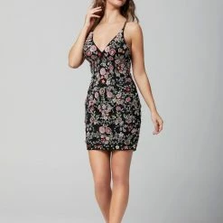 Primavera Couture 1938 Beaded Sequin Homecoming Dress Cocktail Short Prom Dress Sequin Dresses