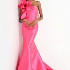 JVN By Jovani Mermaid Dresses JVN00650 One Shoulder Ruffle Long Mermaid Prom Dress Pageant Gown Evening Gown