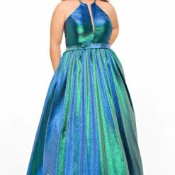 In Stock Ballgown Dresses Tease Prom 2019 Size 20 Cotton Candy High Neckline Shimmer Prom Dress Ball Gown