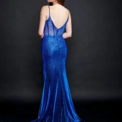 In Stock Nina Canacci 9134 Size 6, 14 Long Prom Dress Sheer Crystal Corset Bodice Mermaid Pageant Gown Mermaid Dresses