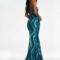 Ashleylauren Ashley Lauren 11161 Strapless Hand Beaded Evening Gown Prom Dress