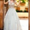 Adagio Bridal W9313 Sheer Lace Cap Sleeves Bridal Gown Wedding Dress With Corset 9313 Ballgown Dresses