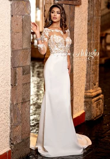 In Stock Adagio Bridal W9316 Ivory Size 10, 14, 20 Fitted Lace And Matte Satin Bridal Gown 3 In Stock Adagio Bridal W9316 Ivory Size 10, 14, 20 Fitted Lace And Matte Satin Bridal Gown