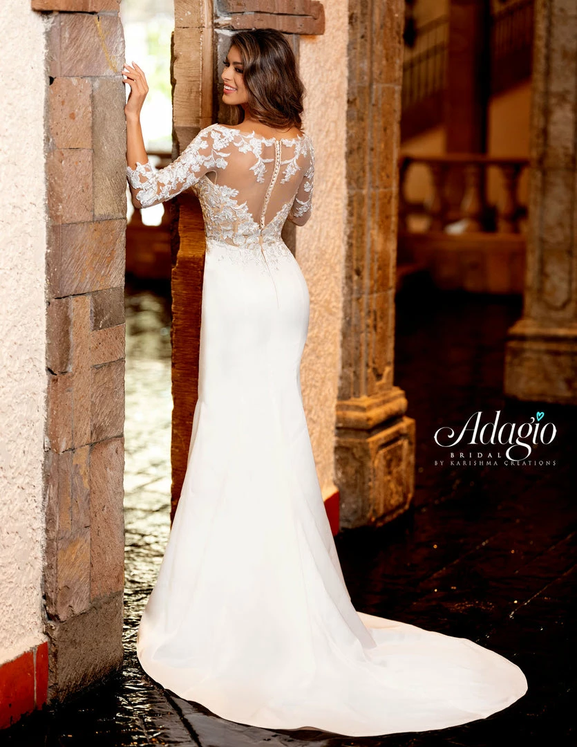 In Stock Adagio Bridal W9316 Ivory Size 10, 14, 20 Fitted Lace And Matte Satin Bridal Gown 4 In Stock Adagio Bridal W9316 Ivory Size 10, 14, 20 Fitted Lace And Matte Satin Bridal Gown
