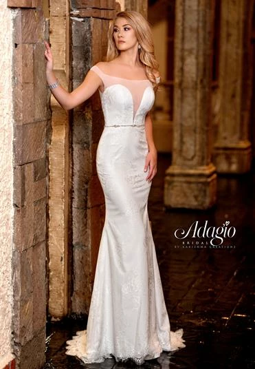 In Stock Backless Dresses Adagio Bridal W9317 Size 4 Ivory Sheer Off The Shoulder Straps Bridal Gown 3 In Stock Backless Dresses Adagio Bridal W9317 Size 4 Ivory Sheer Off The Shoulder Straps Bridal Gown