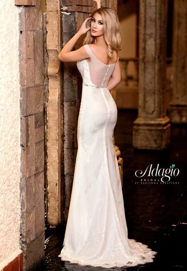 In Stock Backless Dresses Adagio Bridal W9317 Size 4 Ivory Sheer Off The Shoulder Straps Bridal Gown 4 In Stock Backless Dresses Adagio Bridal W9317 Size 4 Ivory Sheer Off The Shoulder Straps Bridal Gown