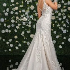 Adagio Bridal W9321 Beaded Applique Lace Mermaid Wedding Gown Bridal Dress 9321