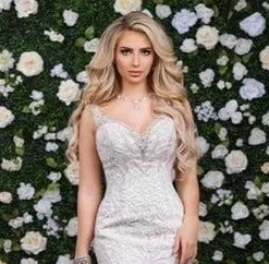 In Stock Adagio Bridal W9323 Size 10 Lace Mermaid Wedding Dress Backless Bridal Train V Neck 9323