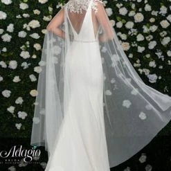 Discontinued Wedding Dresses Adagio Bridal W 9332 Fitted Jersey Wedding Dress With Cape