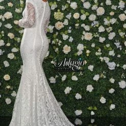 Discontinued Adagio Bridal W 9340 Modest V Neckline Long Sleeve Wedding Gown Long Sleeve Dresses