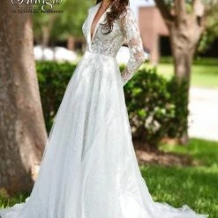 Discontinued Ballgown Dresses Adagio Bridal W 9357 Suit Collar Neckline Ball Gown Wedding Dress