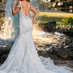 In Stock Mermaid Dresses Adagio Bridal W9365 Size 12 Beaded Lace Mermaid Wedding Dress Bridal Gown 9365