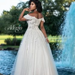 Ballgown Dresses Adagio Bridal W9366 Off The Shoulder Wedding Dress Bridal Ball Gown Lace 9366