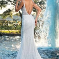 Adagio Bridal W9367 Fitted Lace Wedding Dress Bridal Gown Detachable Overskirt 9367