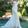 Adagio Bridal W9368 Off The Shoulder Fitted Lace Train Wedding Dress Bridal Gown 9368