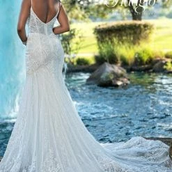 Mermaid Dresses Adagio Bridal W9370 Beaded Lace Fitted Mermaid Wedding Dress Bridal Gown 9370