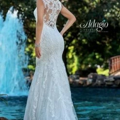 Adagio Bridal W9375 Sheer Lace Back Mermaid Wedding Dress Bridal Gown 9375 Mermaid Dresses
